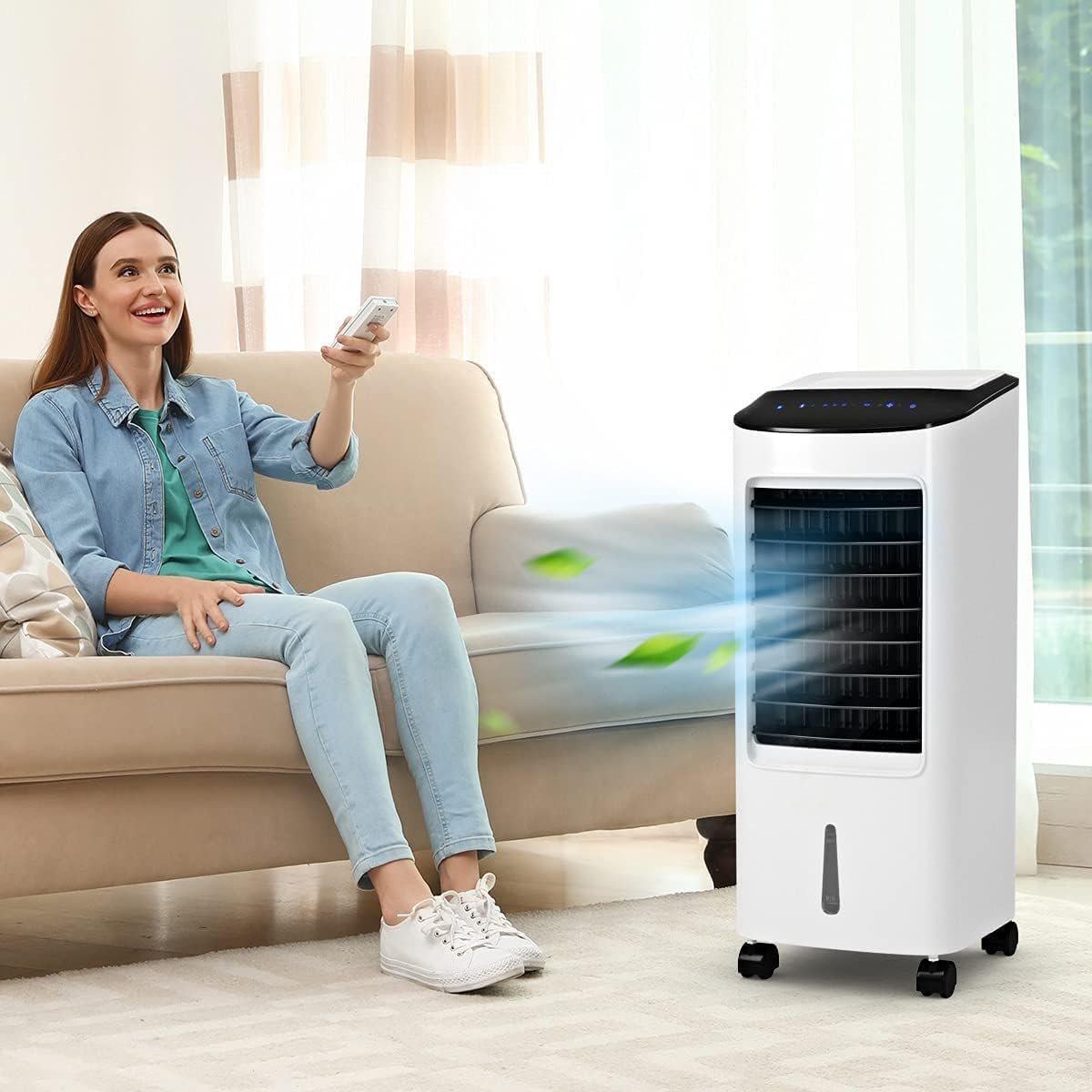 Rafraîchisseur d'Air Portable 4 en 1, Réservoir 7L, 3 Vitesses