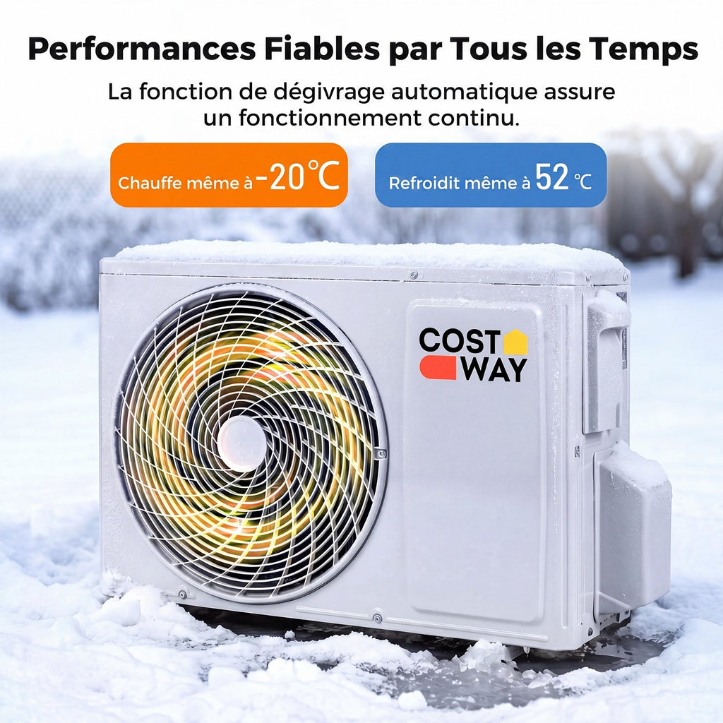 Climatiseur Split 9000 BTU avec Chauffage, Inverter, Wifi