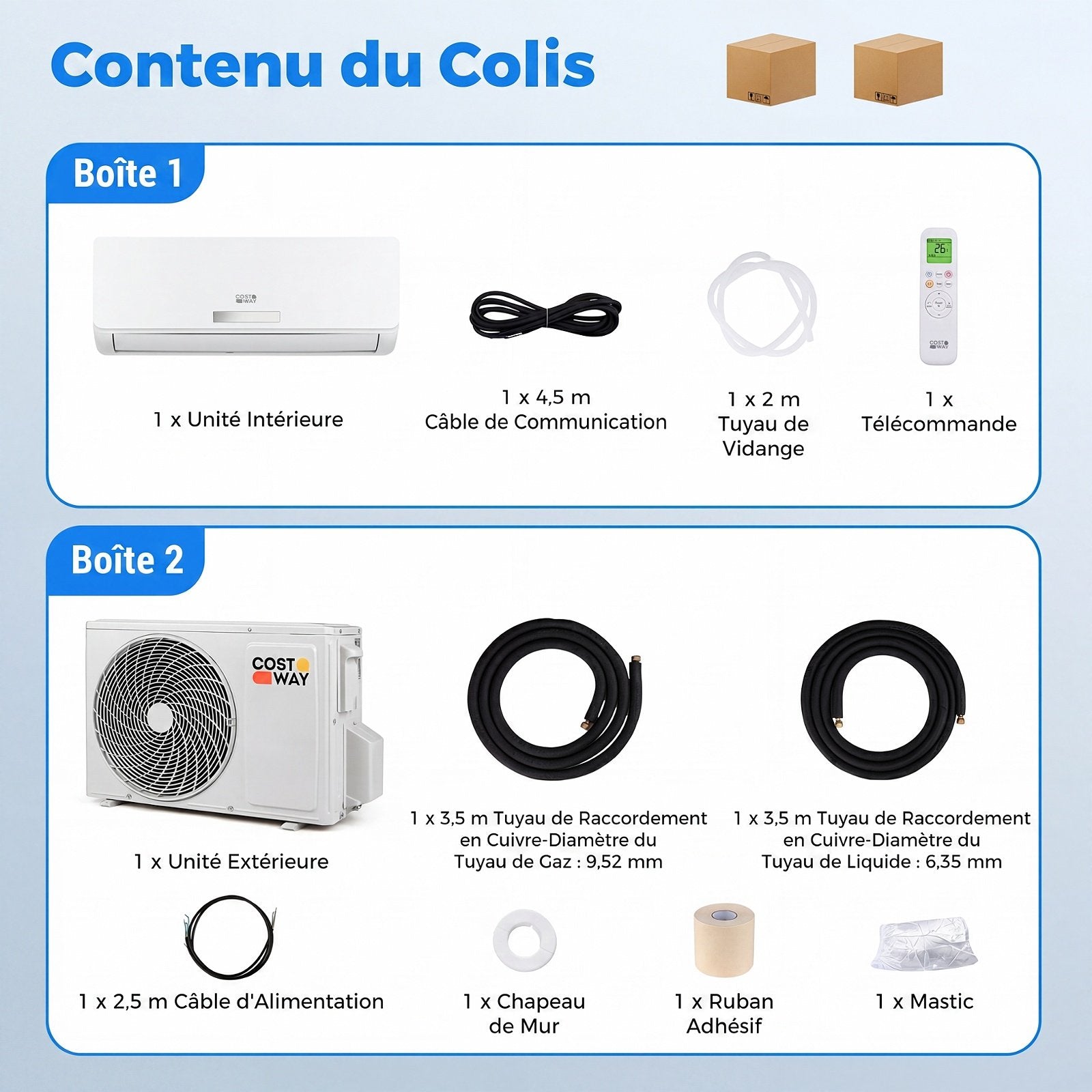 Climatiseur Split 9000 BTU avec Chauffage, Inverter, Wifi