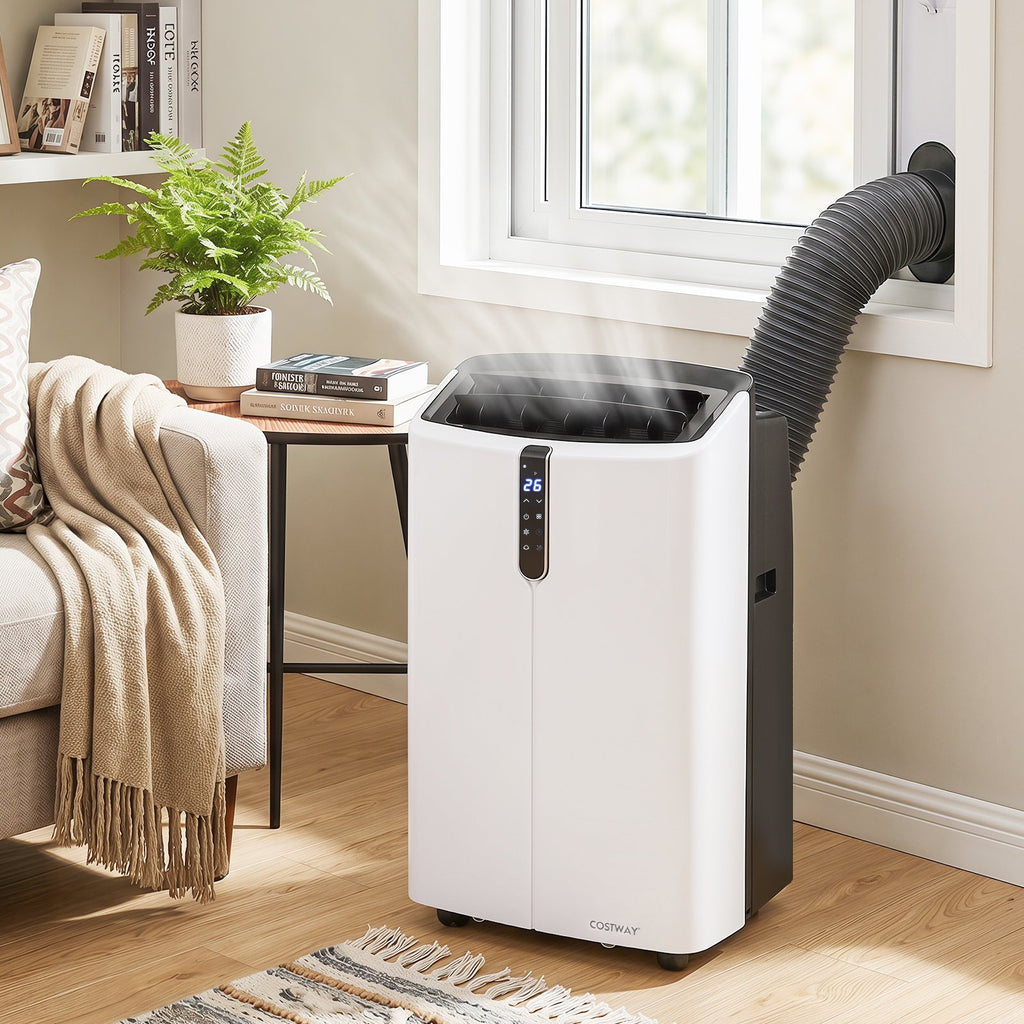 Climatiseur Portable Silencieux 14000 BTU, Froid/Chaud, App