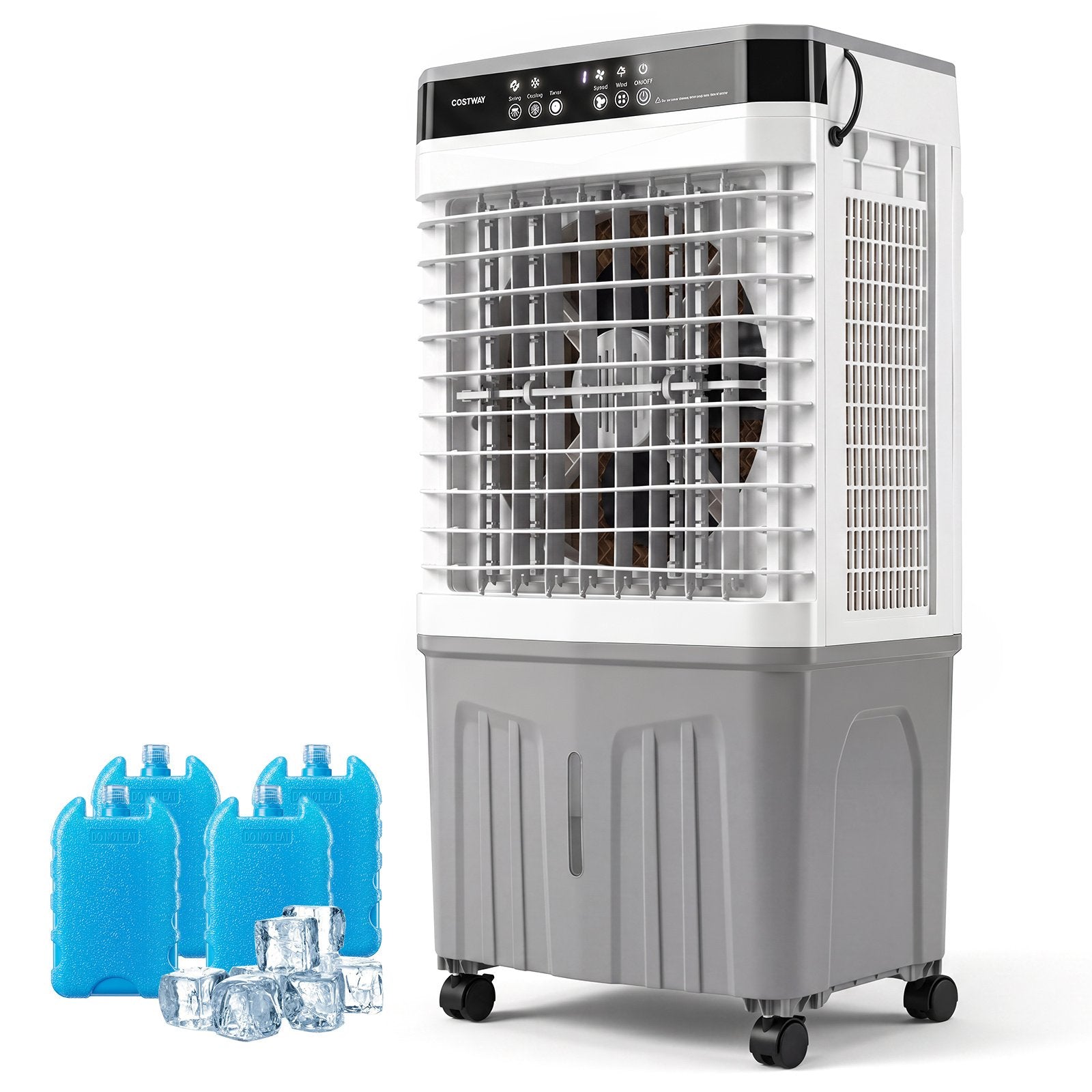 Climatiseur Portable 3 en 1 avec Télécommande, Réservoir 20L, Gris