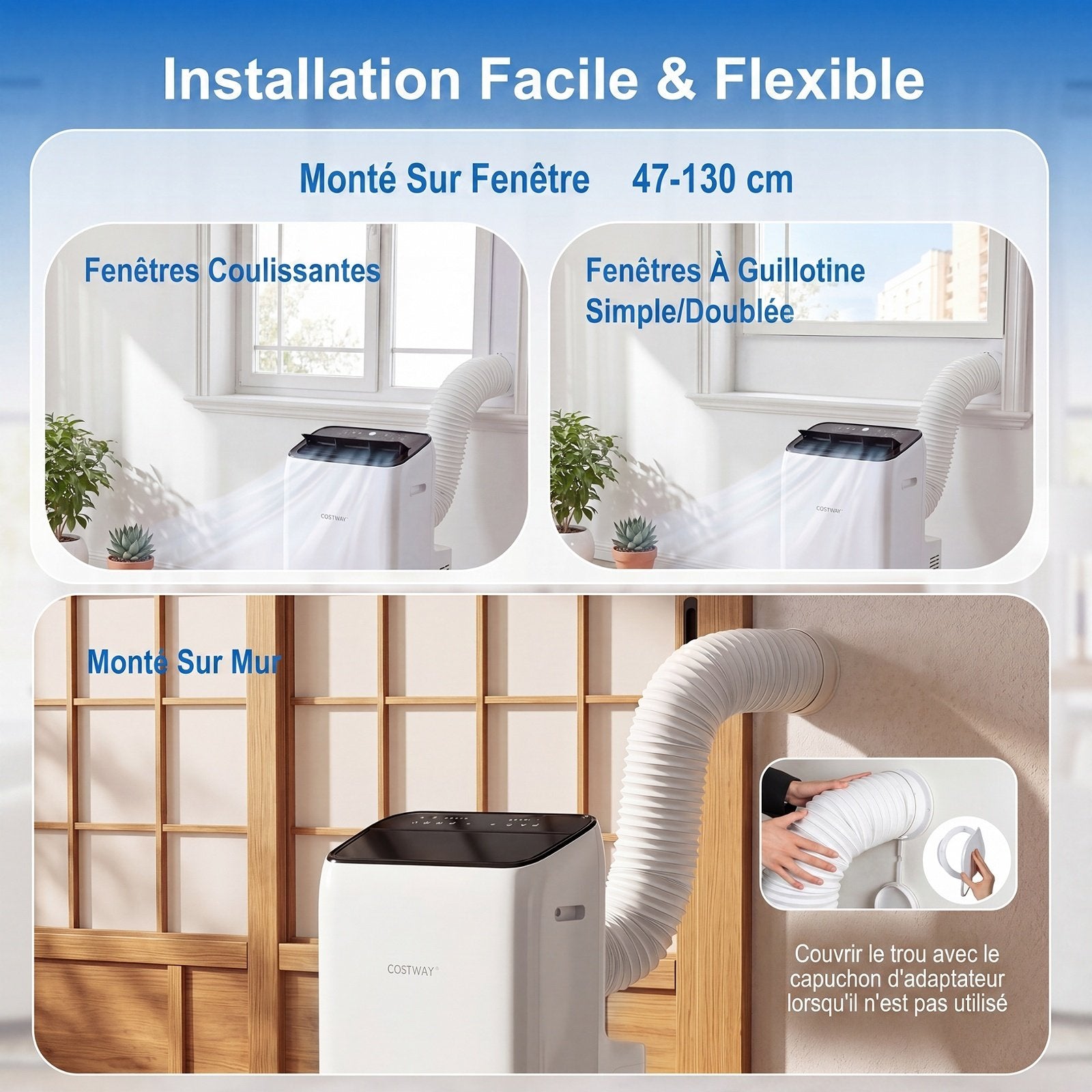 Climatiseur Portable 5 en 1, Froid/Chaud, Télécommande
