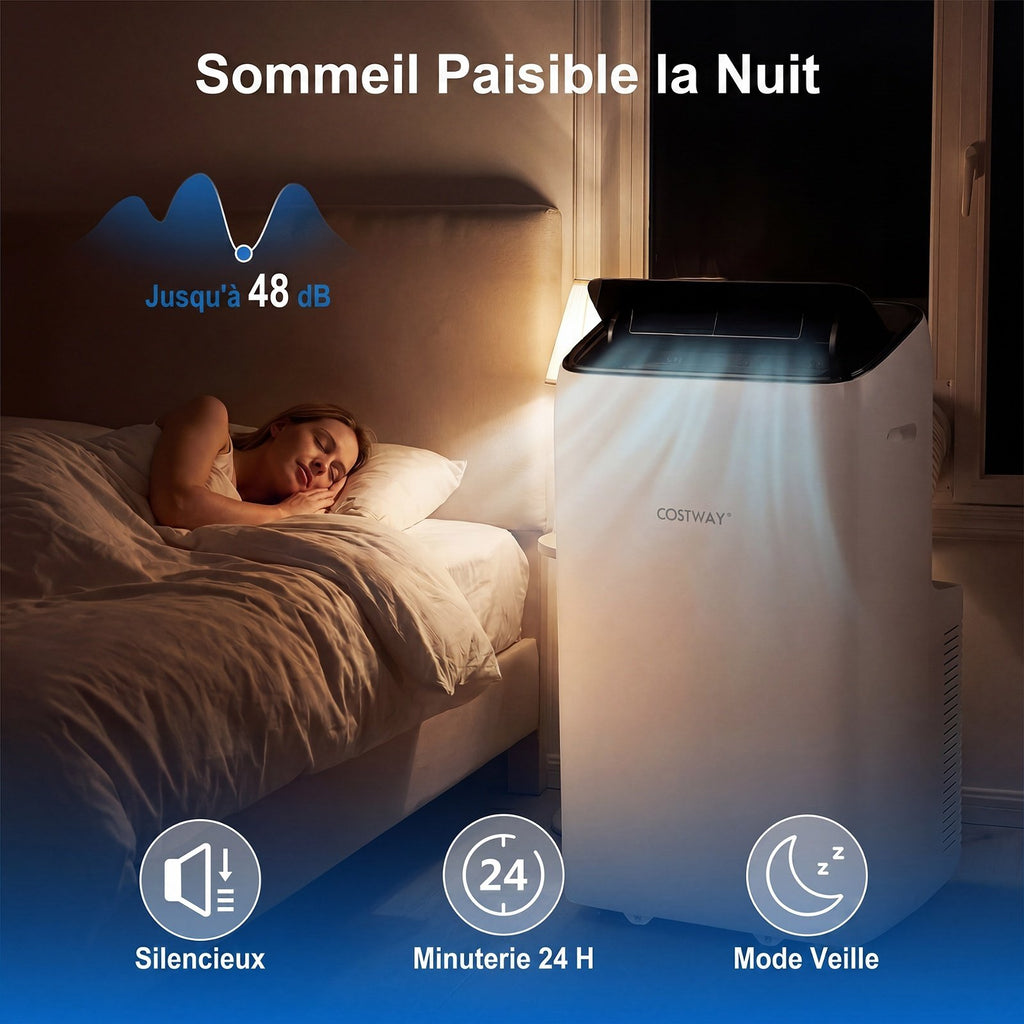 Climatiseur Portable 5 en 1, Froid/Chaud, Télécommande