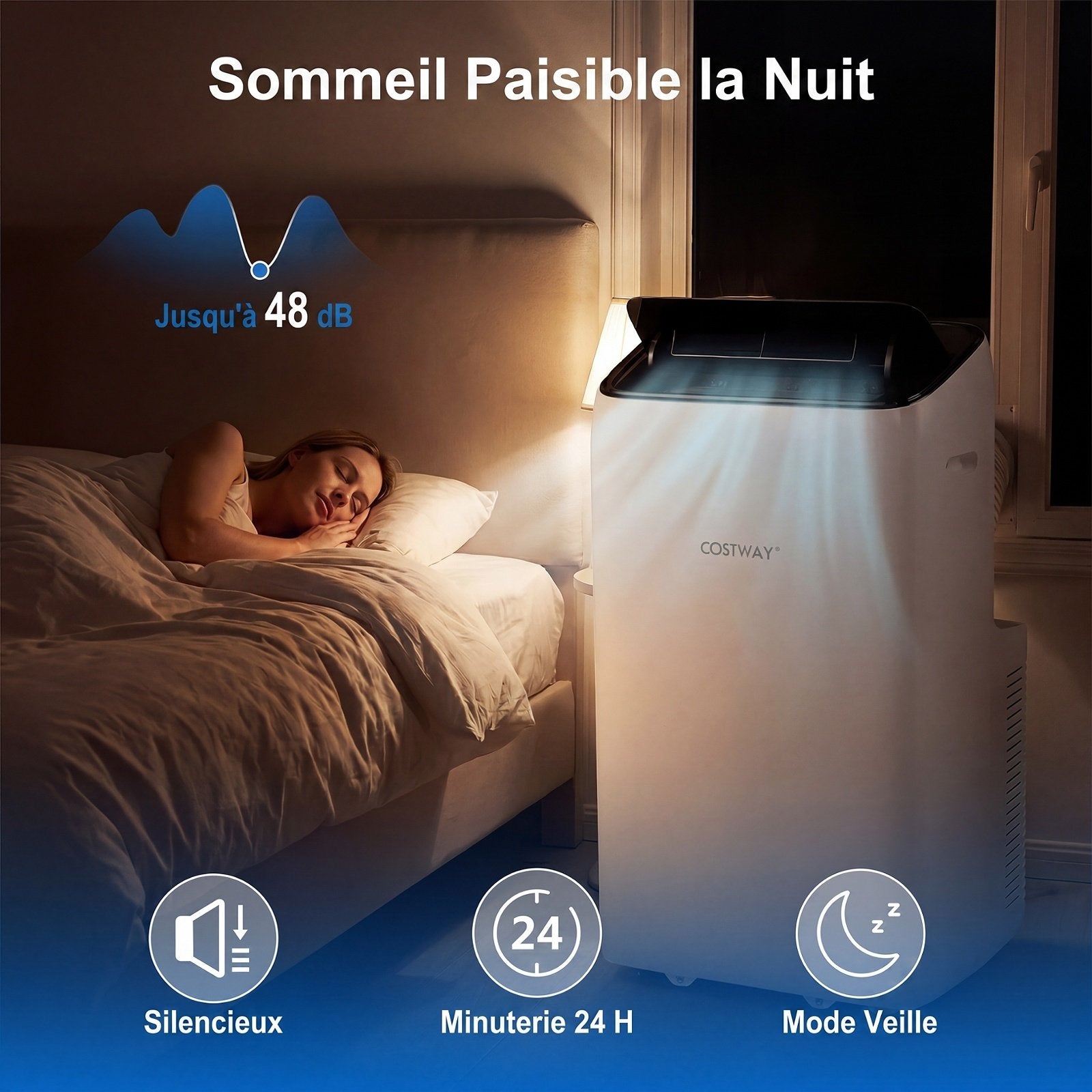 Climatiseur Portable 5 en 1, Froid/Chaud, Télécommande