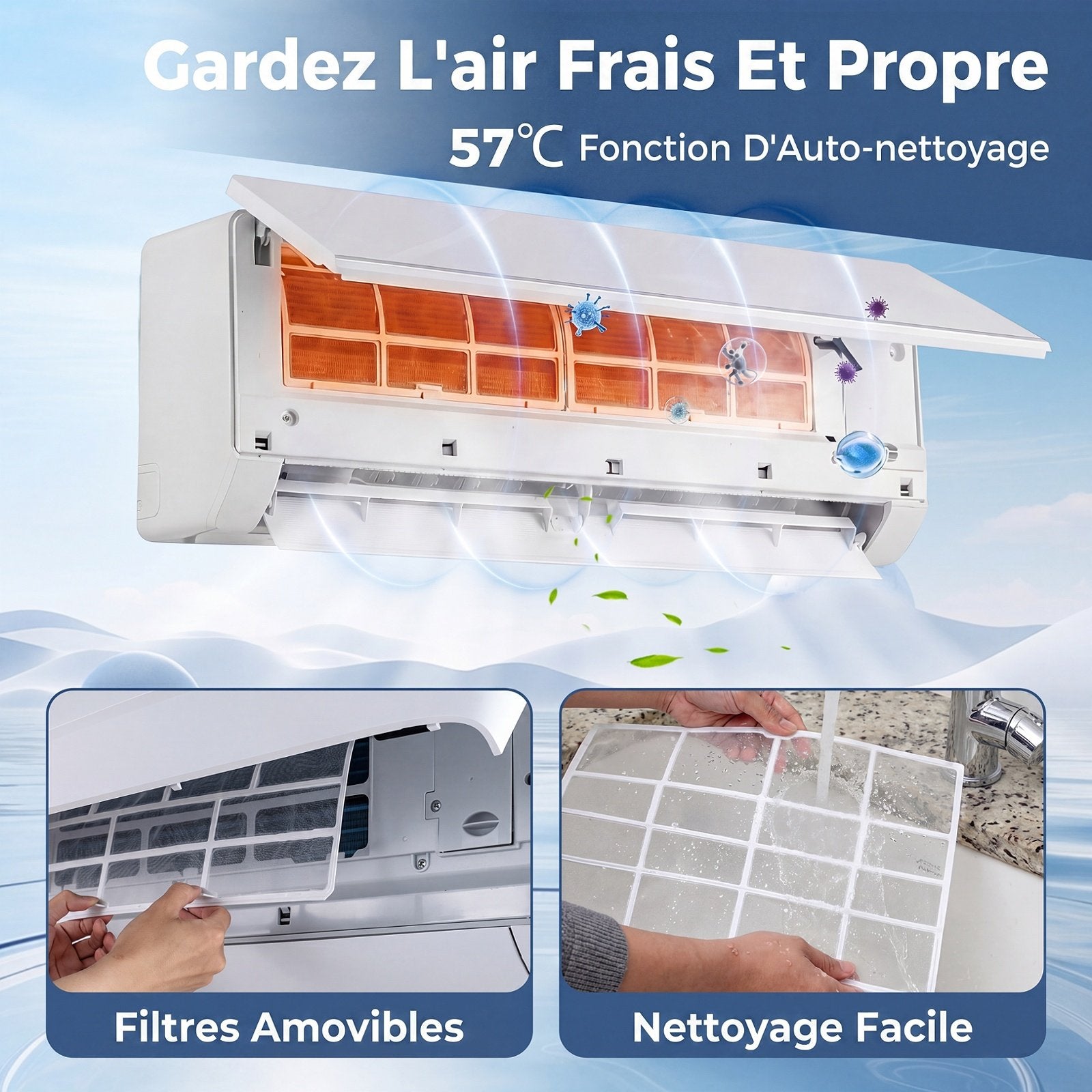 Climatiseur Split 24000 BTU avec Pompe à Chaleur, R32, A++