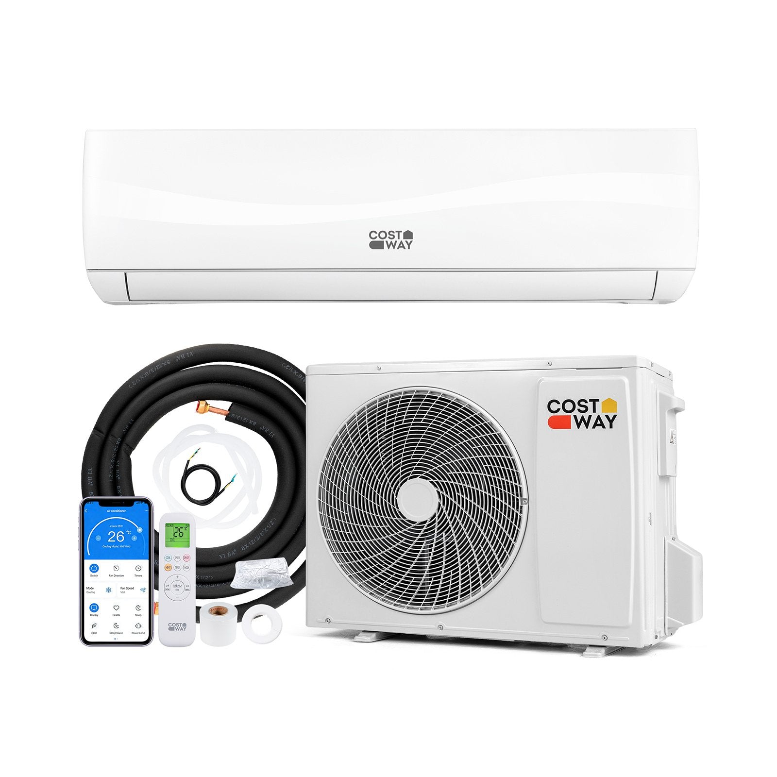 Climatiseur Split 24000 BTU avec Pompe à Chaleur, R32, A++