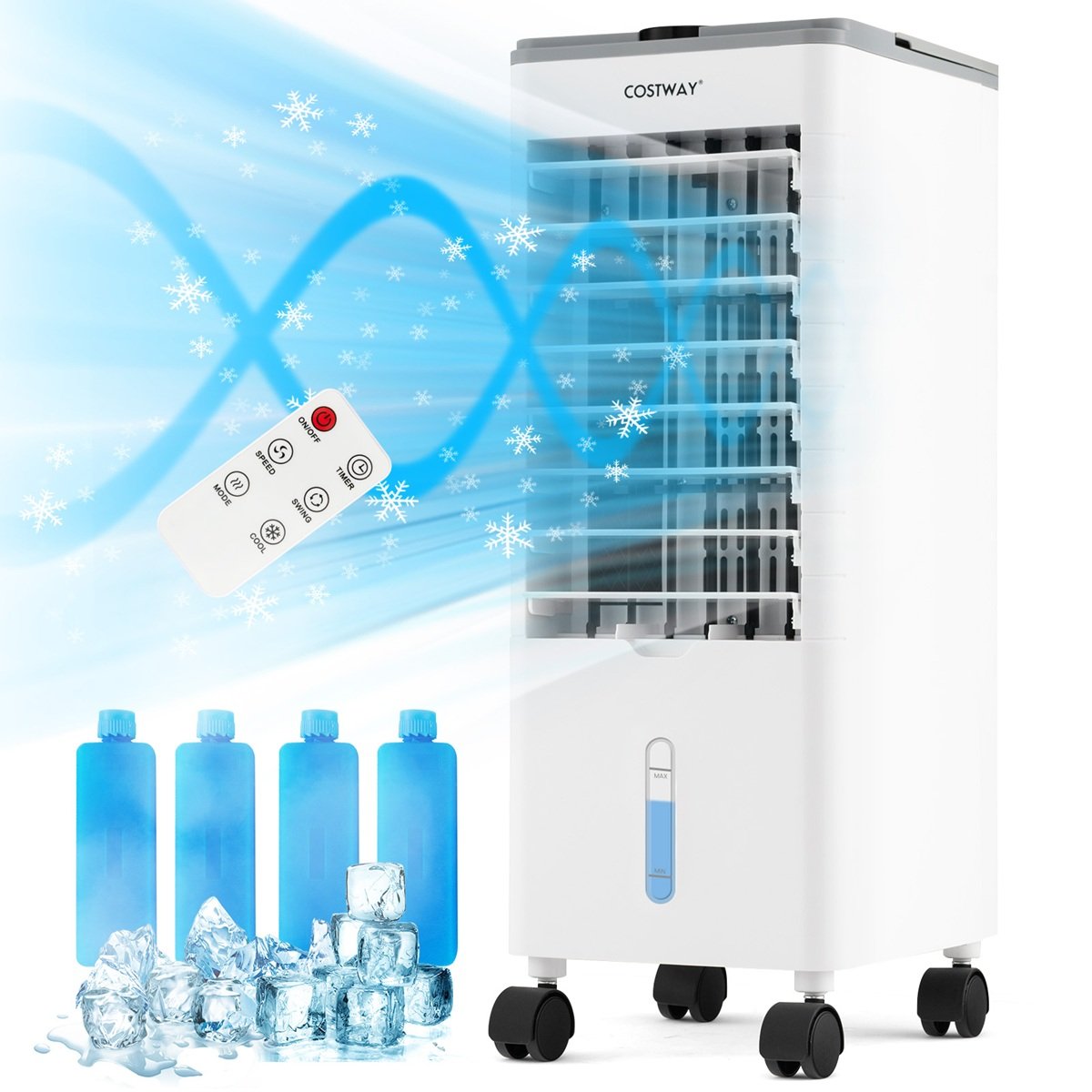 Rafraîchisseur d'Air Portable 3 en 1, Oscillation 60°, Télécommande
