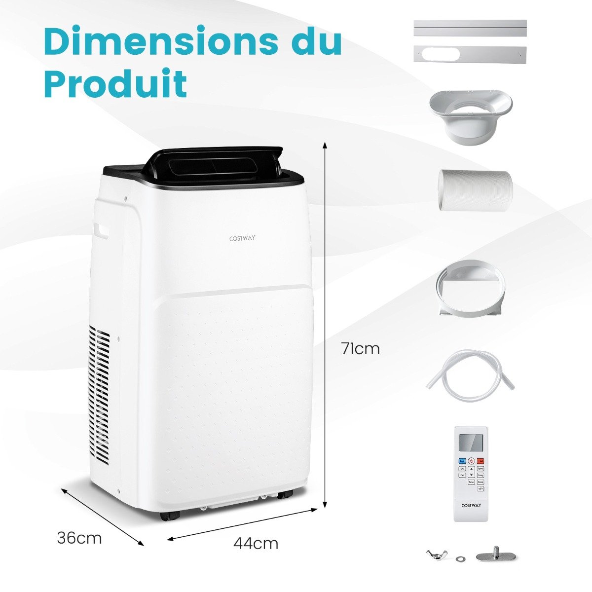 Climatiseur Portable 4 en 1, 12000 BTU, App Smart Life
