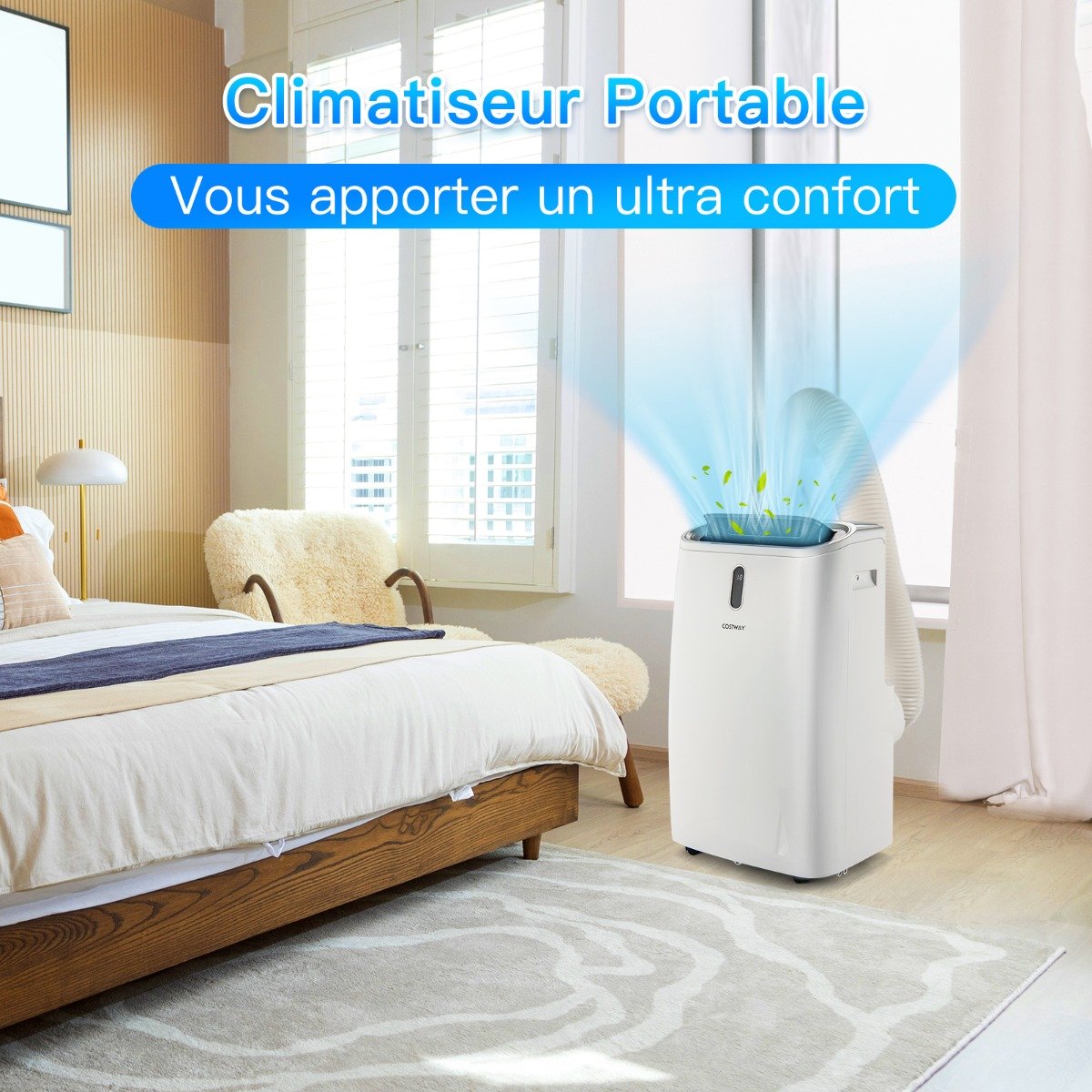 Climatiseur Portable 4 en 1, 14000 BTU, App Smart Life