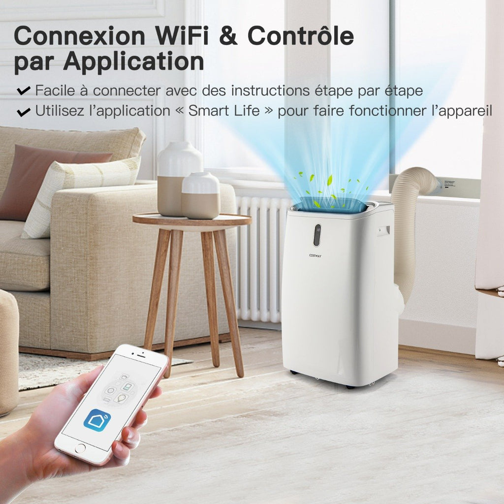 Climatiseur Portable 4 en 1, 14000 BTU, App Smart Life