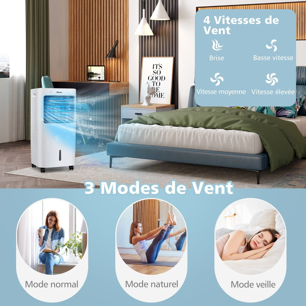 Ventilateur Rafraîchisseur d'Air 4 en 1, Réservoir 20L, Oscillation 40°