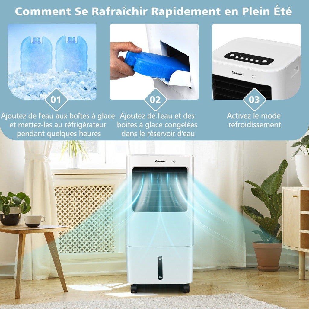 Ventilateur Rafraîchisseur d'Air 4 en 1, Réservoir 20L, Oscillation 40°