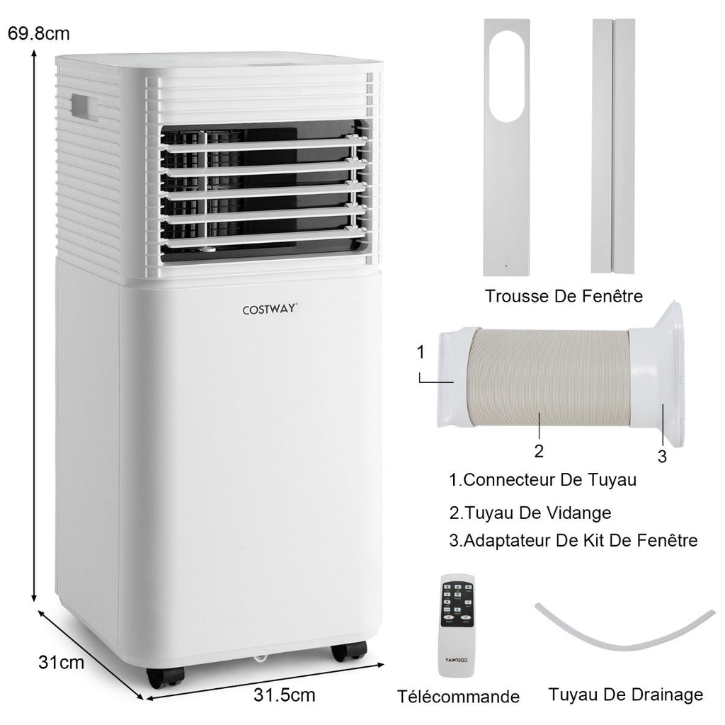 Climatiseur Portable 3 en 1, 7000 BTU, 2 Vitesses