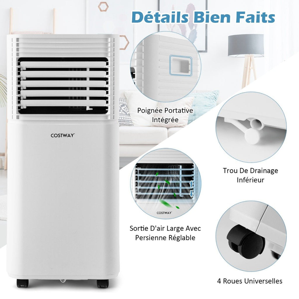 Climatiseur Portable 3 en 1, 7000 BTU, 2 Vitesses