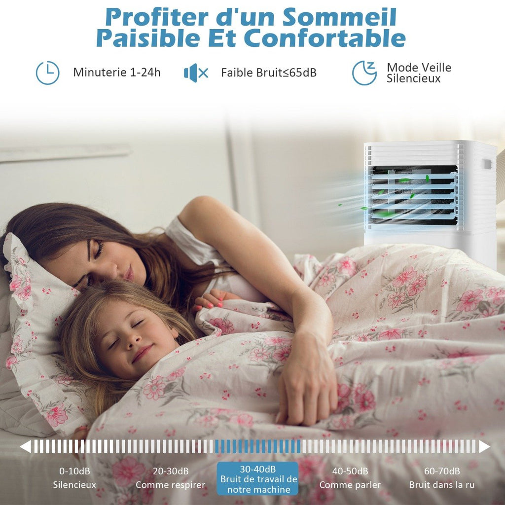 Climatiseur Portable 3 en 1, 7000 BTU, 2 Vitesses