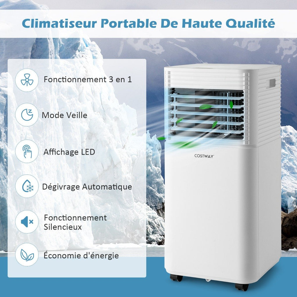 Climatiseur Portable 3 en 1, 7000 BTU, 2 Vitesses