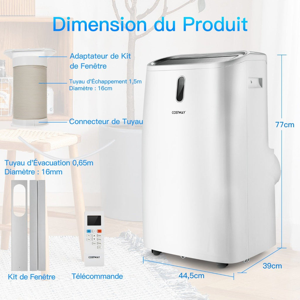 Climatiseur Portable 4 en 1, 16000 BTU, R290, Wifi