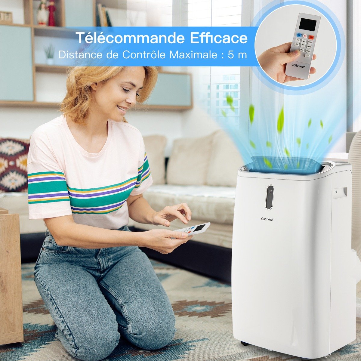Climatiseur Portable 4 en 1, 16000 BTU, R290, Wifi
