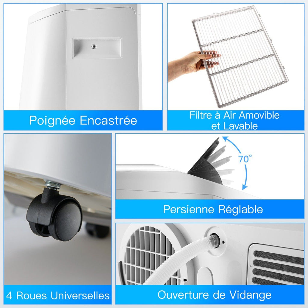 Climatiseur Portable 4 en 1, 16000 BTU, R290, Wifi