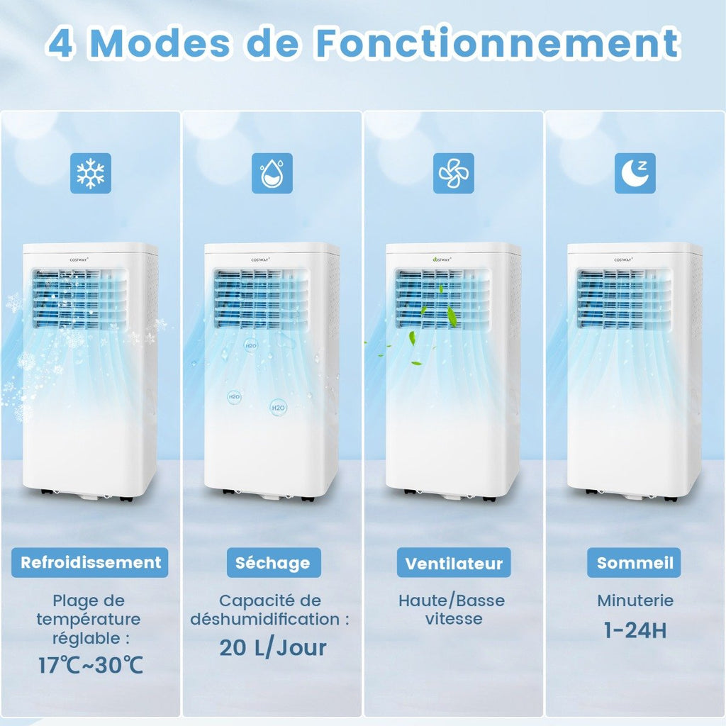 Climatiseur Portable 4 en 1 Silencieux 9000 BTU
