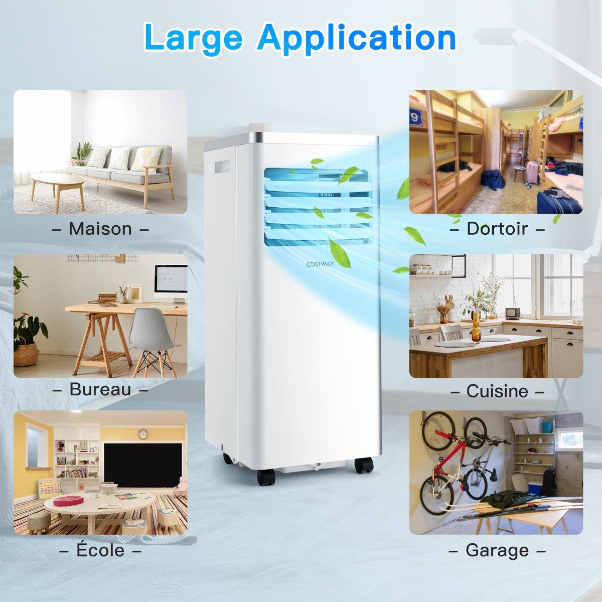 Climatiseur Portable 3 en 1, 7000 BTU, Sécurité Enfants