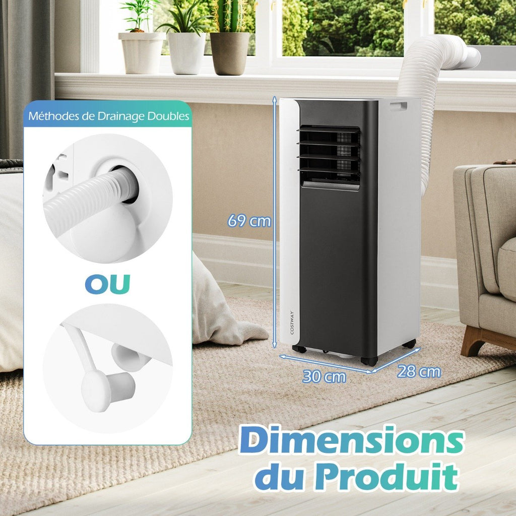 Climatiseur Portable 7000 BTU 3 en 1, Noir