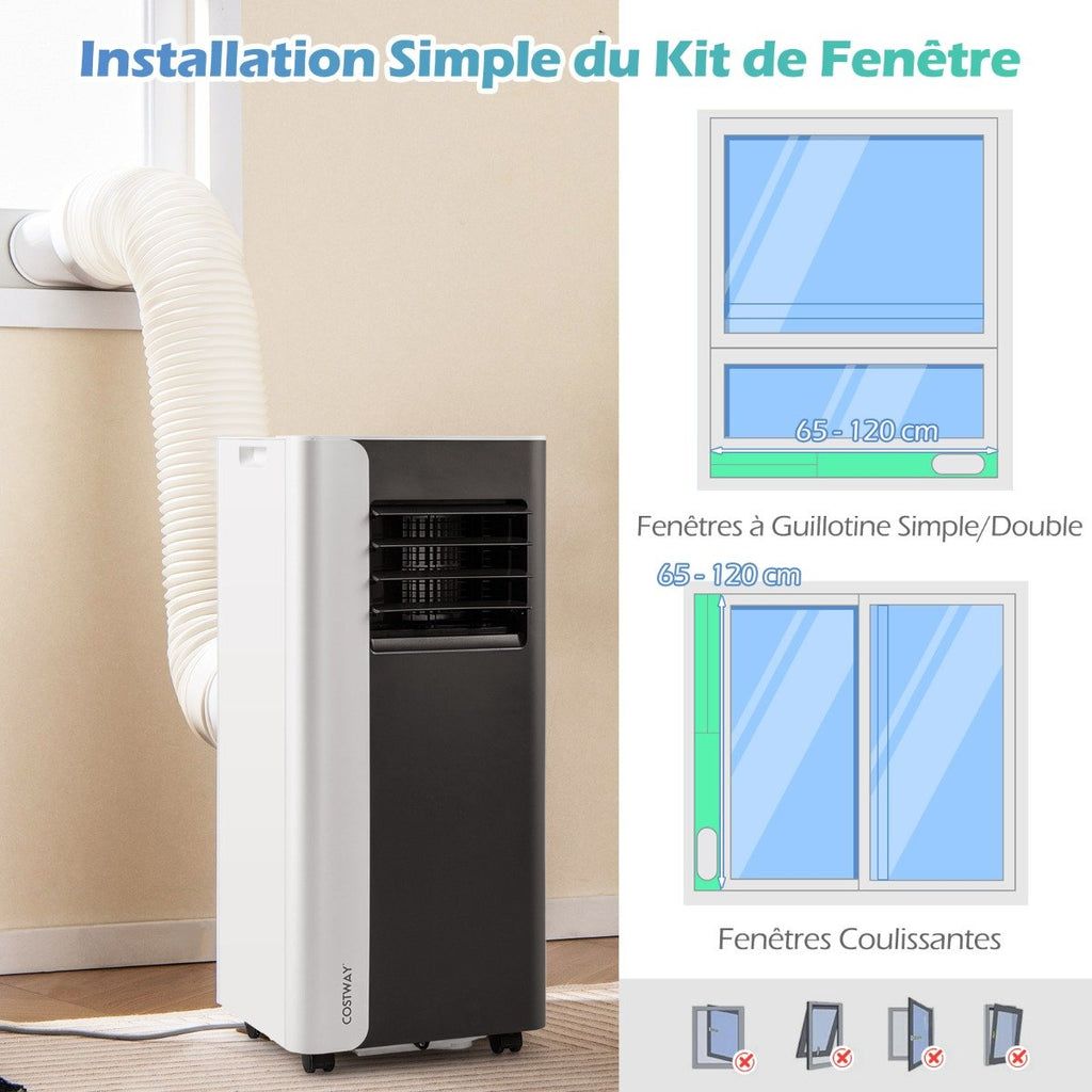 Climatiseur Portable 7000 BTU 3 en 1, Noir