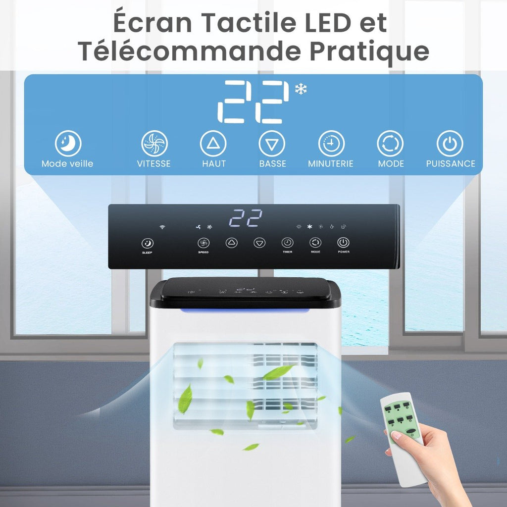 Climatiseur Portable 9000 BTU 4 en 1, Wifi