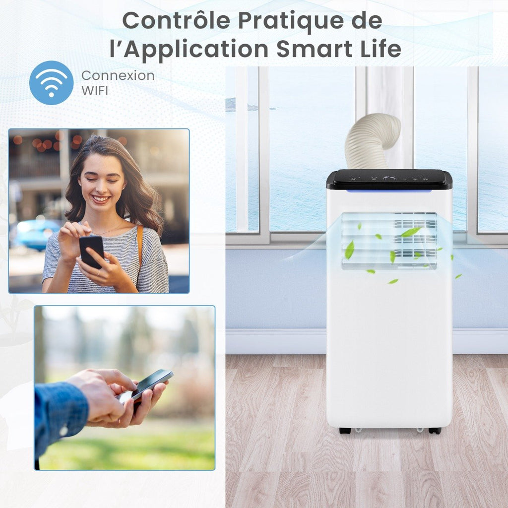 Climatiseur Portable 9000 BTU 4 en 1, Wifi