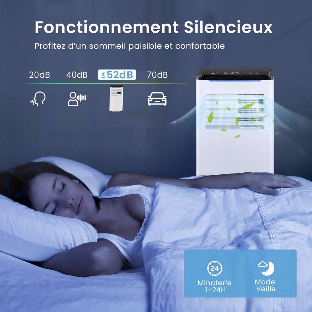 Climatiseur Portable 9000 BTU 4 en 1, Wifi