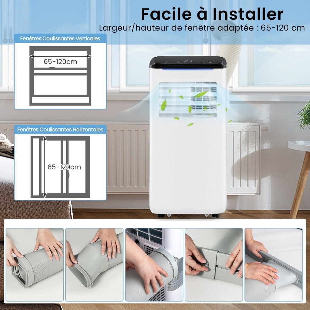 Climatiseur Portable 9000 BTU 4 en 1, Wifi