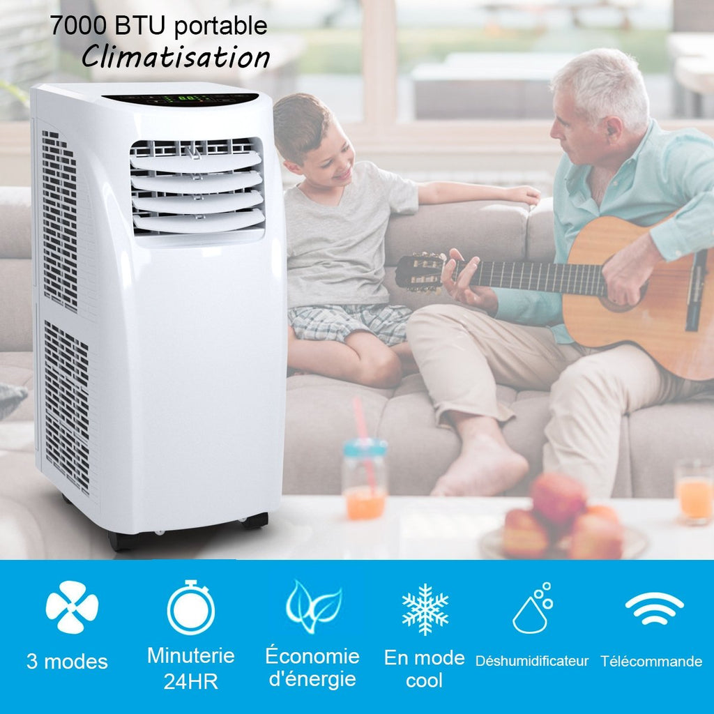 Climatiseur 3 en 1, 7000 BTU, Fonctionnement Silencieux 785W