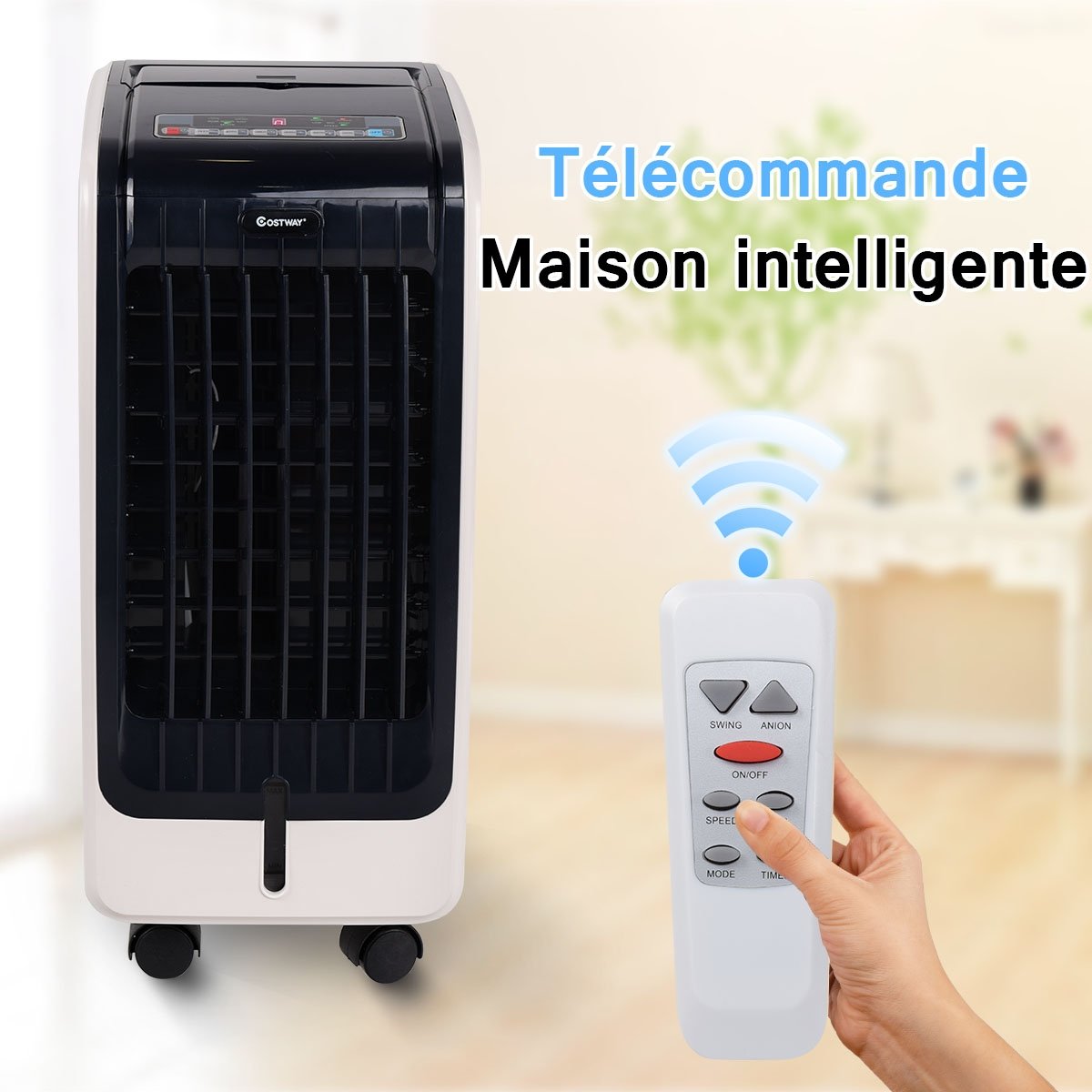 Rafraîchisseur d'Air Portable 75W, 3 Vitesses, Réservoir 6L