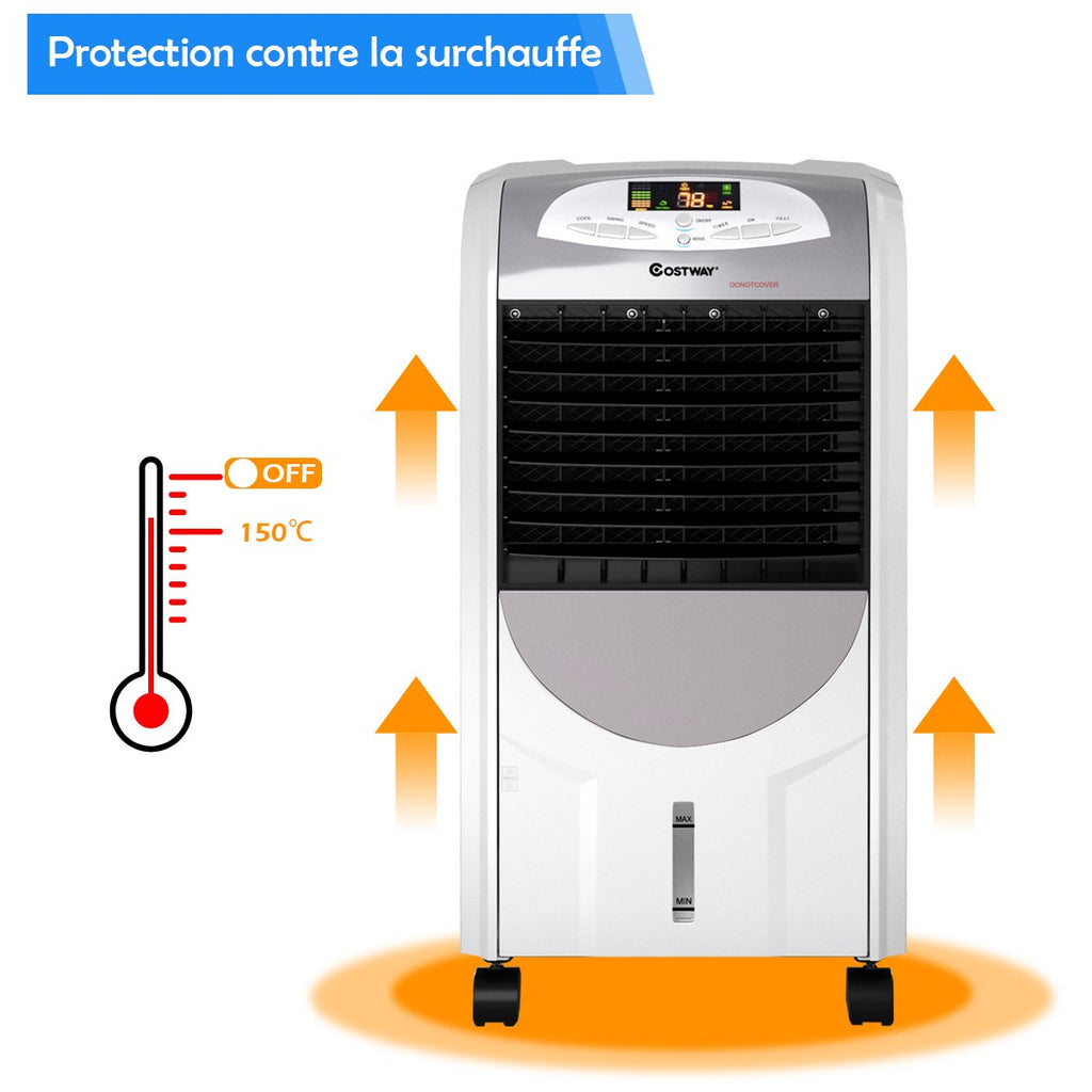 Rafraîchisseur d'Air avec Chauffage, 3 Vitesses, Réservoir 7L