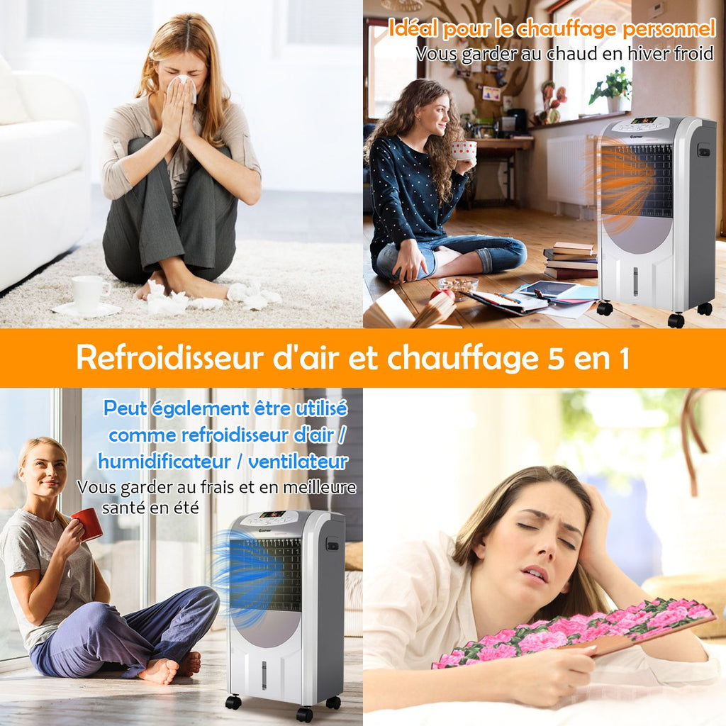 Rafraîchisseur d'Air avec Chauffage, 3 Vitesses, Réservoir 7L