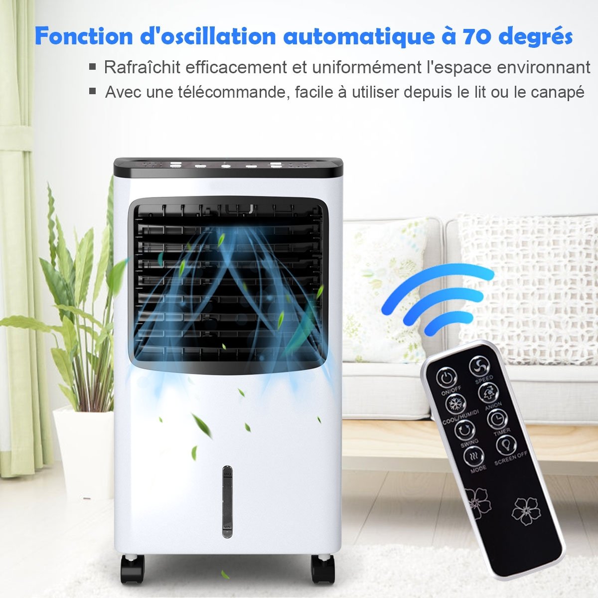 Rafraîchisseur d'Air Portable 75W 4 en 1, Réservoir 8L
