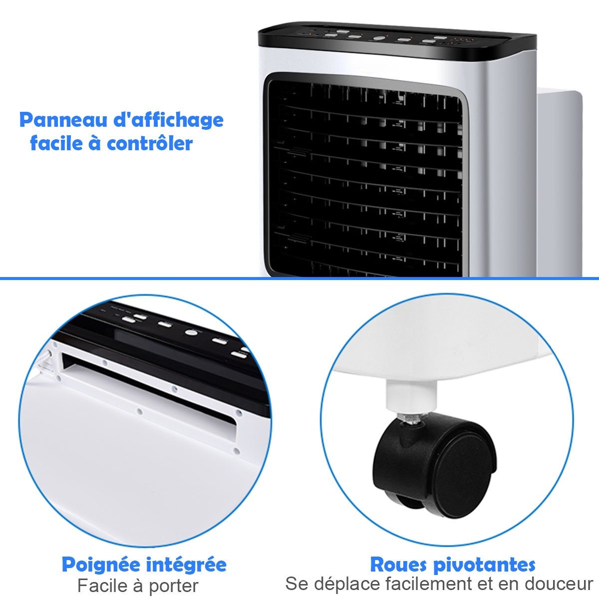 Rafraîchisseur d'Air Portable 75W 4 en 1, Réservoir 8L