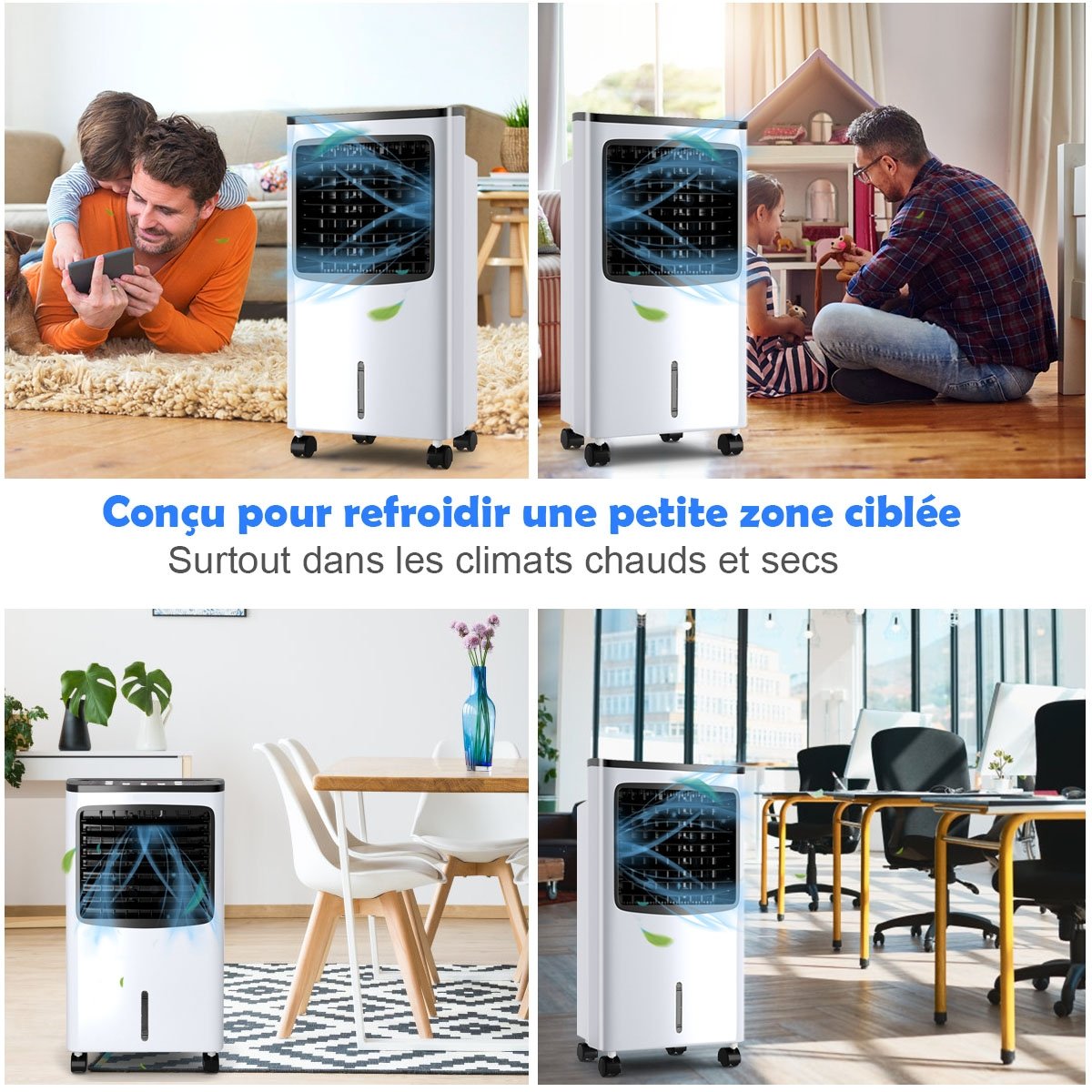 Rafraîchisseur d'Air Portable 75W 4 en 1, Réservoir 8L