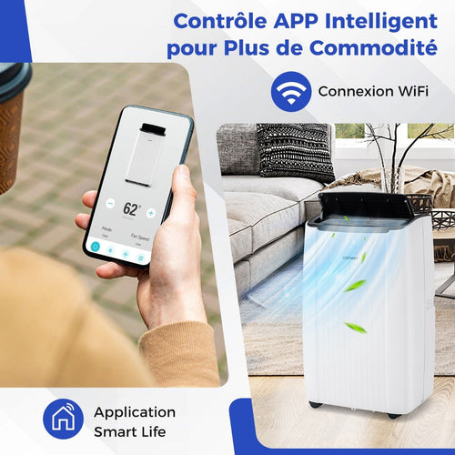 Climatiseur Portable 14000 BTU 4 en 1, Wifi
