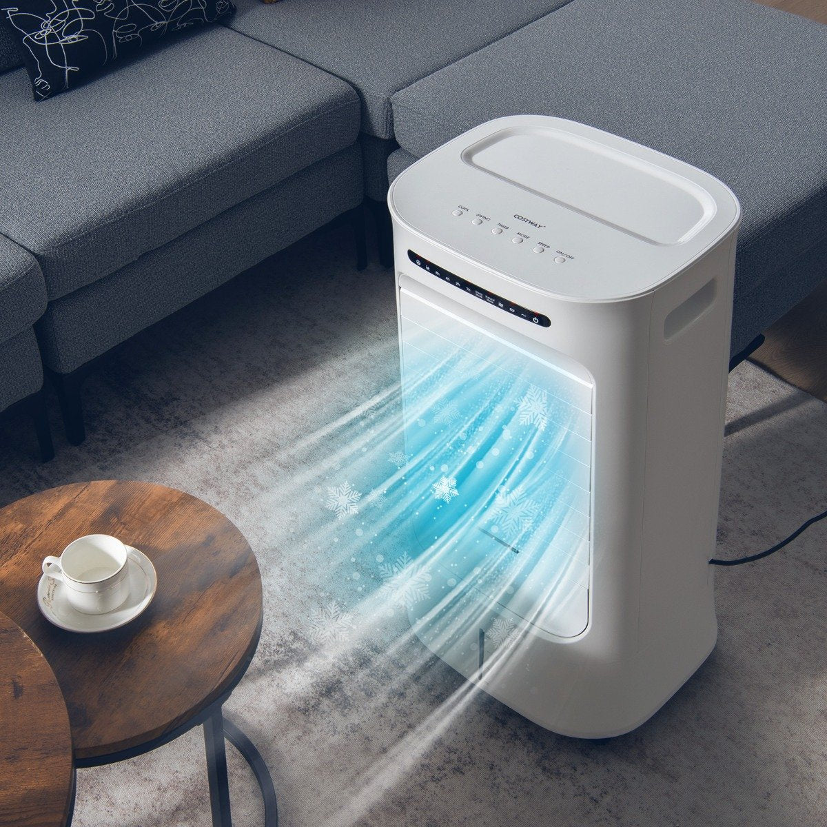 Rafraîchisseur d'Air Portable 3 en 1, Minuterie 15h, Réservoir 10L