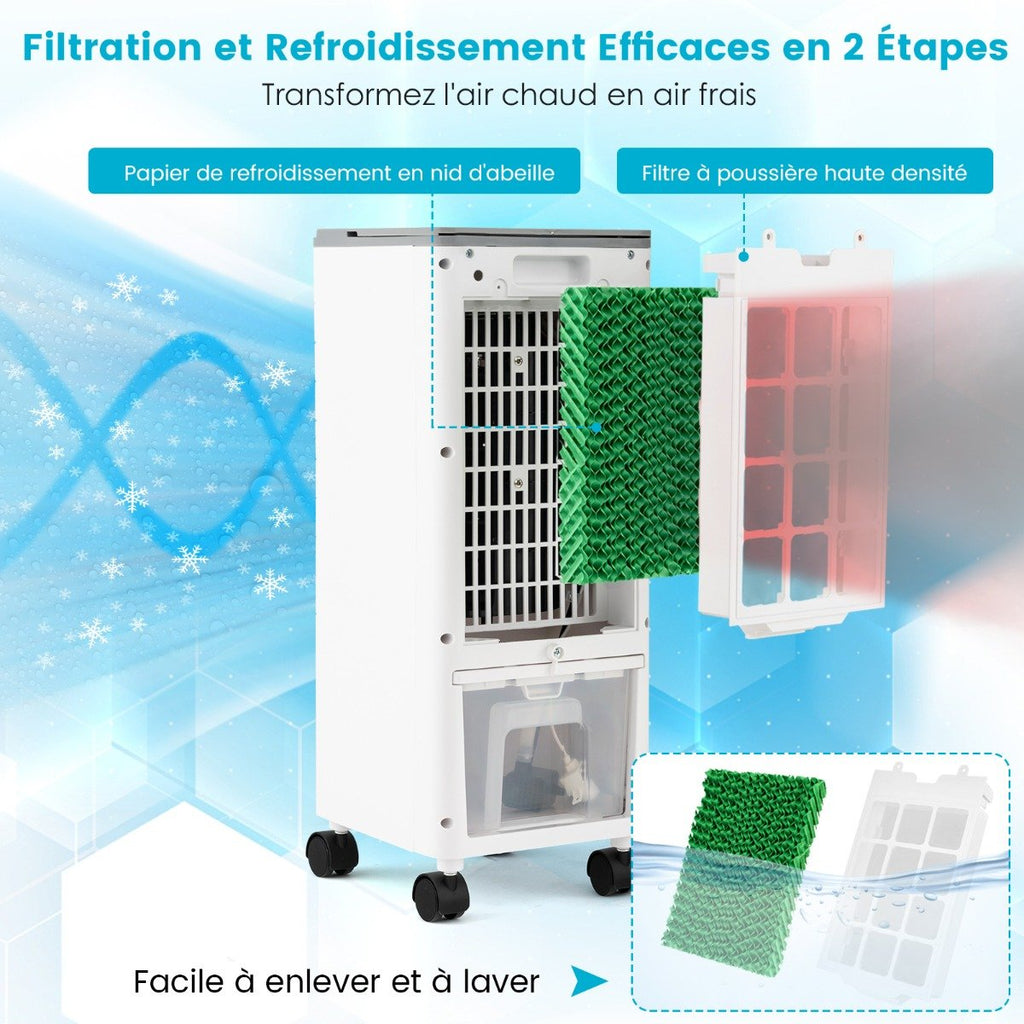 Rafraîchisseur d'Air Portable 3 en 1, Oscillation 60°, Télécommande