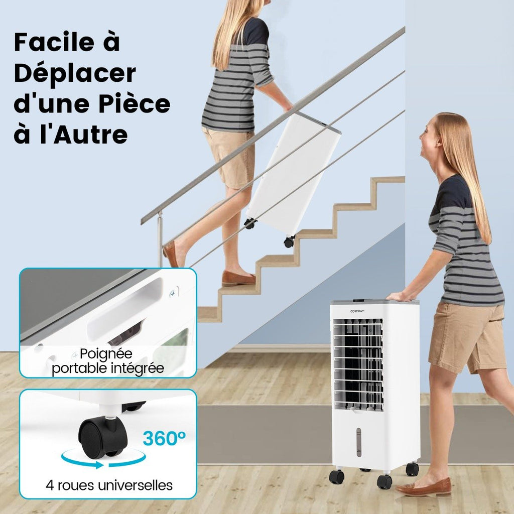 Rafraîchisseur d'Air Portable 3 en 1, Oscillation 60°, Télécommande